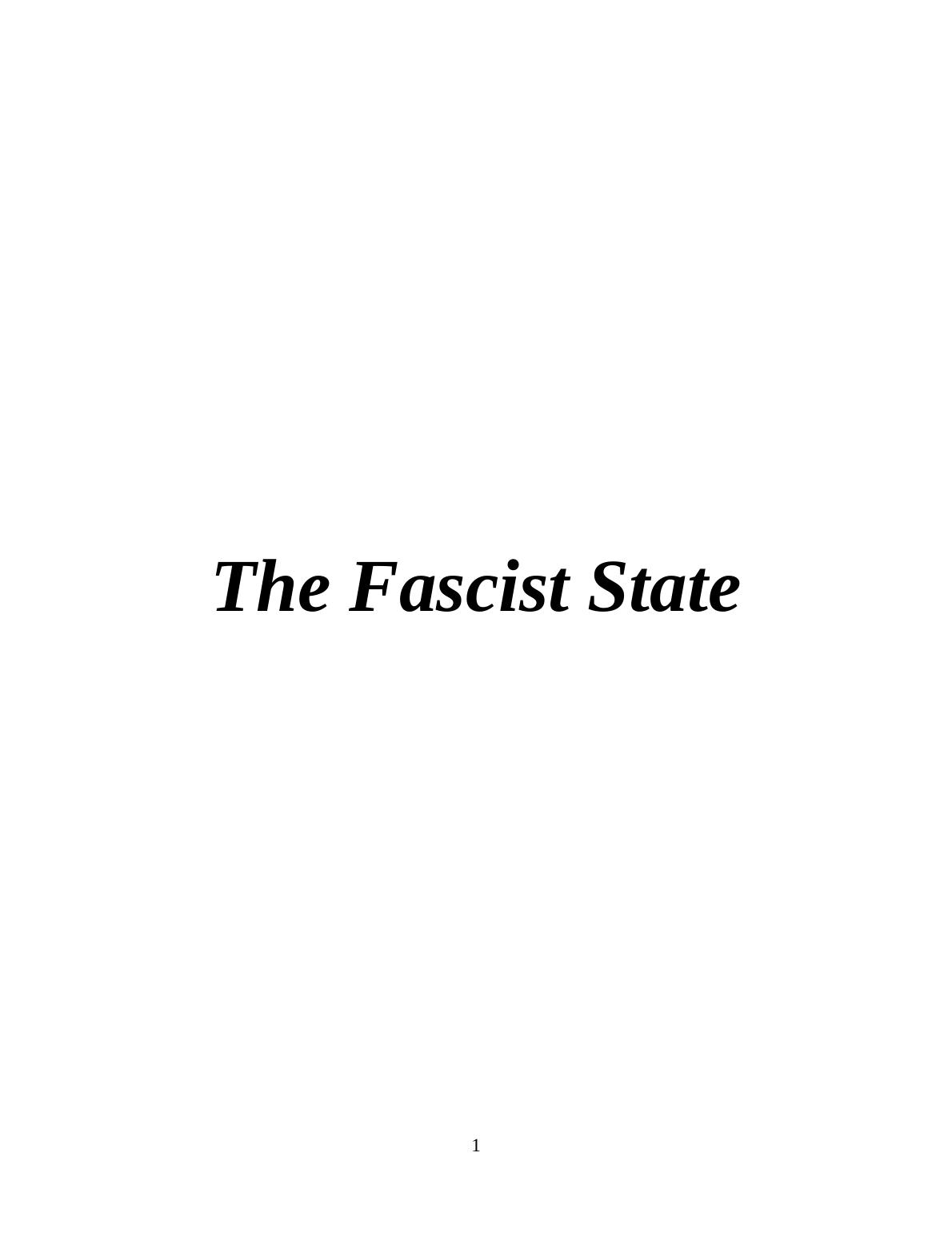 The Fascist State_1