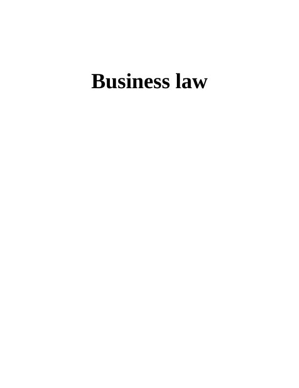 Business law : Solved Assignment_1