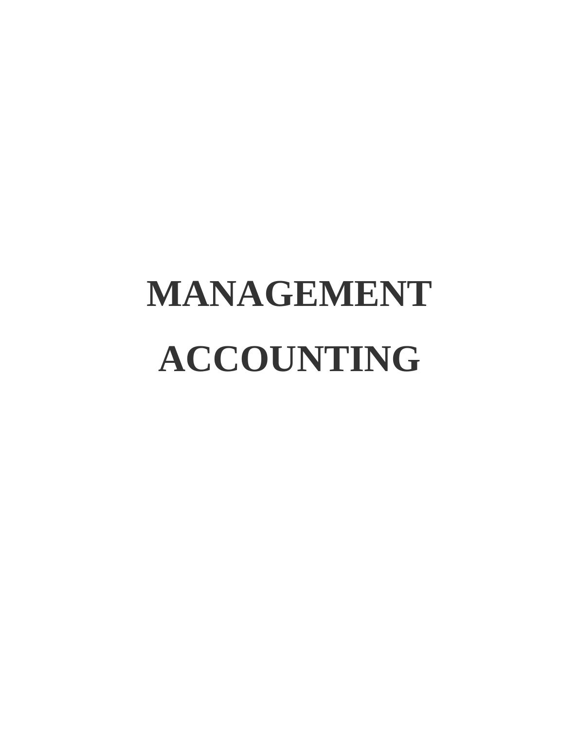 Management Accounting (MA) Solved Assignment_1