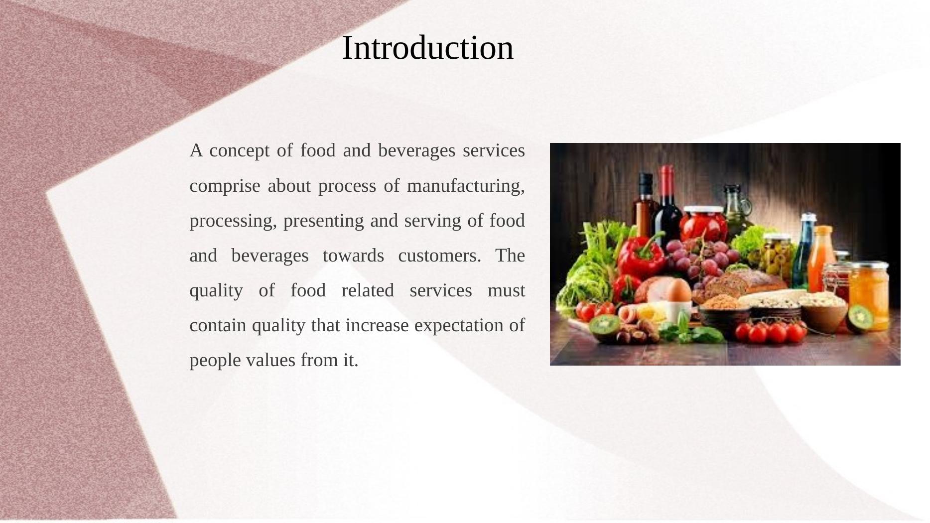 research problem about food and beverages services