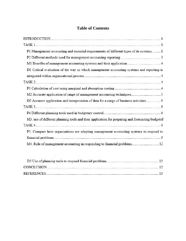 Sample Assignment on Management Accounting - Doc_2