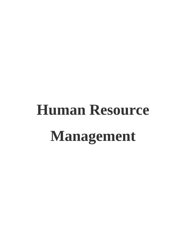 Human Resource Management Assignment - Marks and Spencer company_1