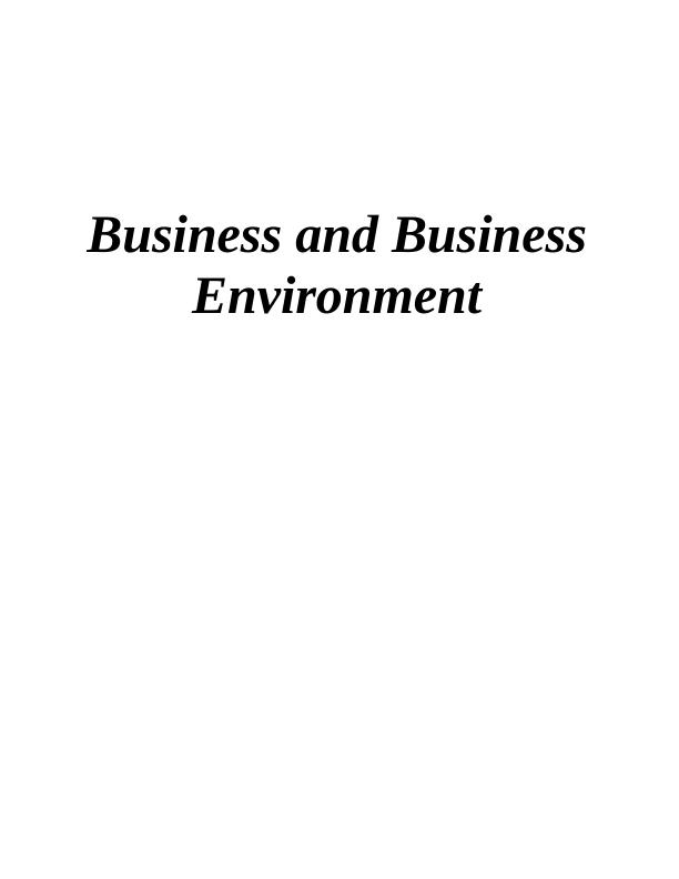Business and Business Environment Legal Structures_1