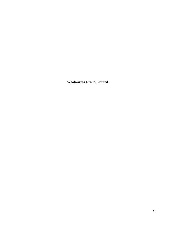 Woolworths Group Limited: Company Background, Mission, and Business Strategy Analysis_1