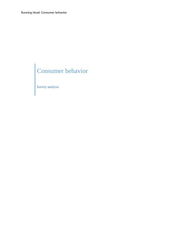 Consumer Behavior Survey Analysis Contents_1