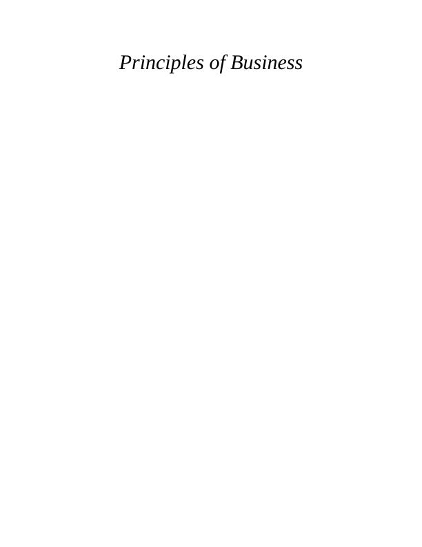 Project on Principles of Business_1