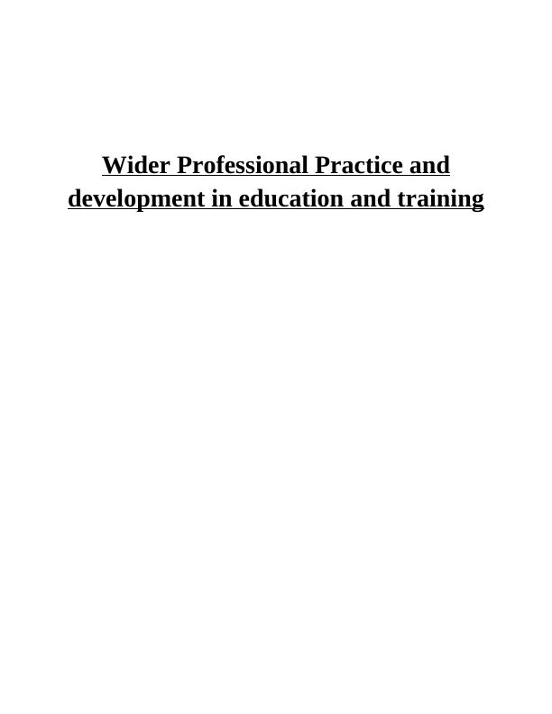 Wider Professional Practice in Education and Training_1