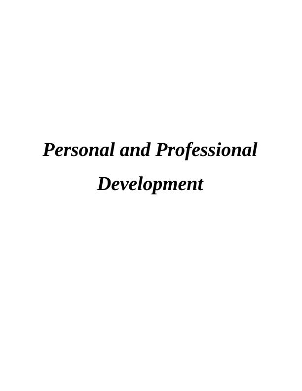 Assignment: Personal and Professional Development_1
