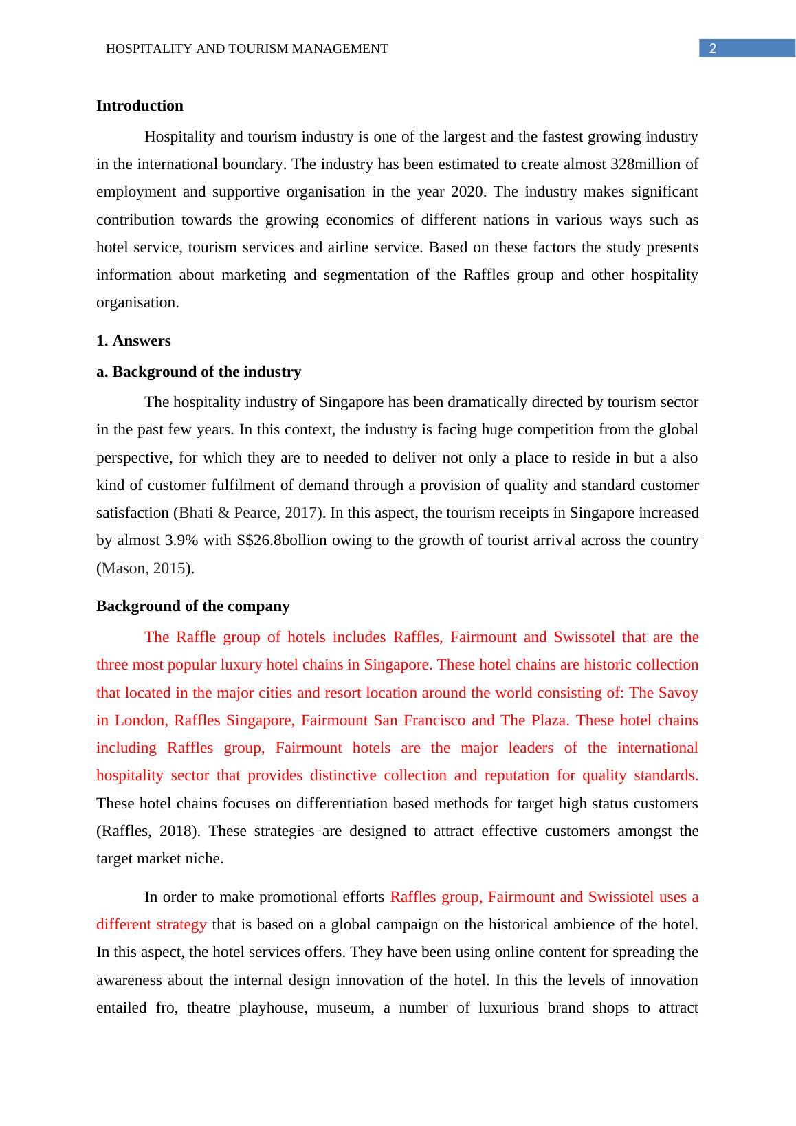 hospitality assignment pdf