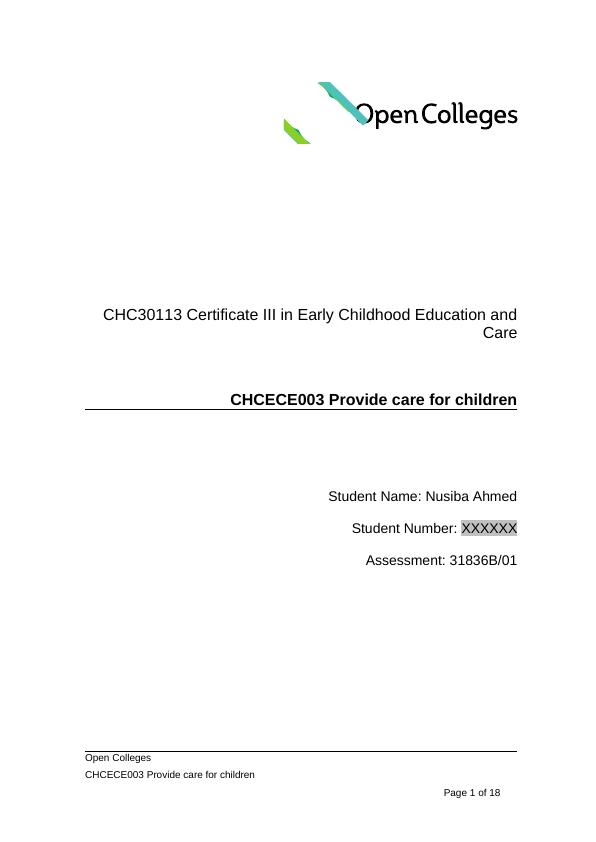 CHC30113 Certificate in Early Childhood Education and Care_1