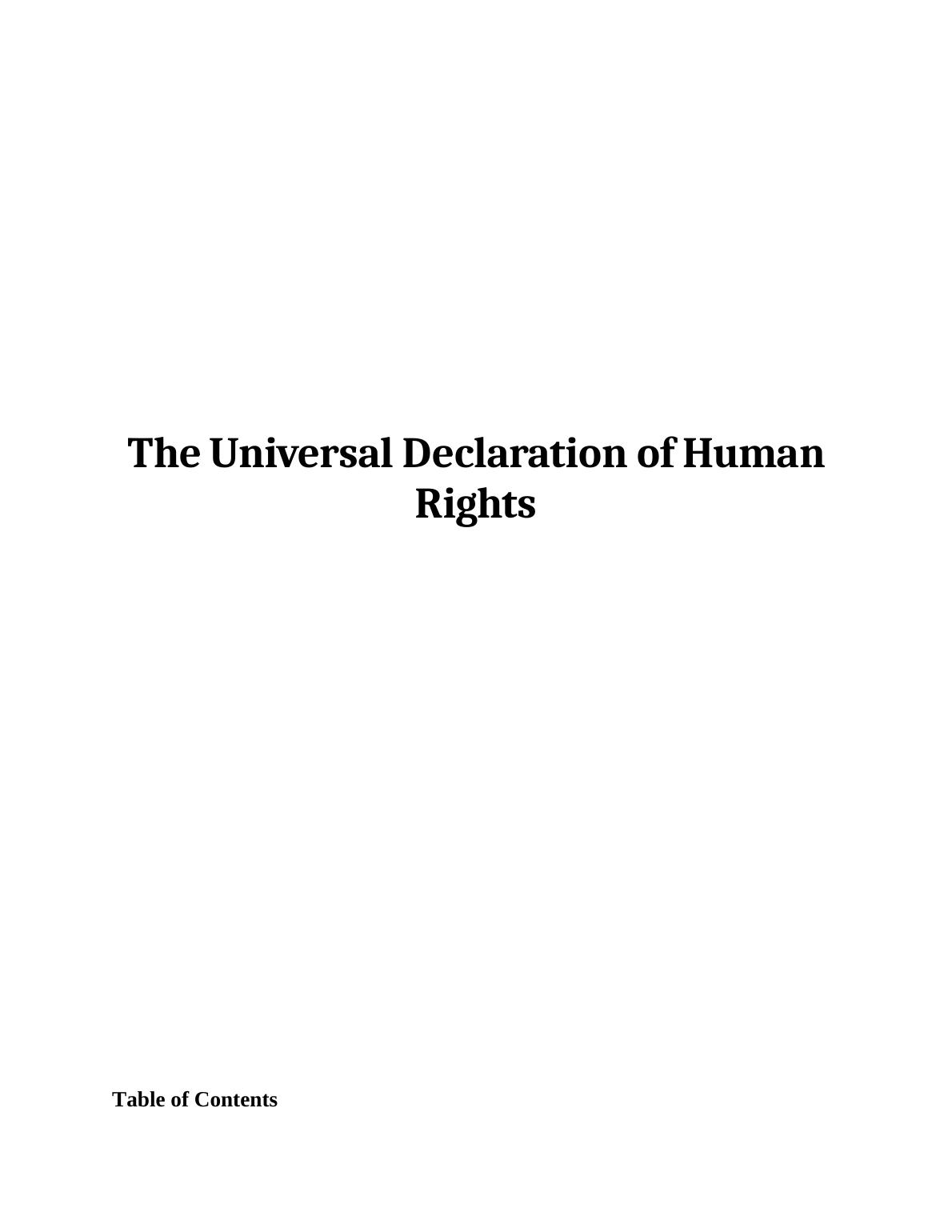 universal declaration of human rights assignment pdf