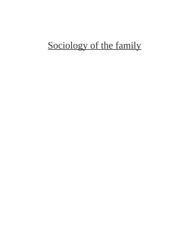 family essay sociology