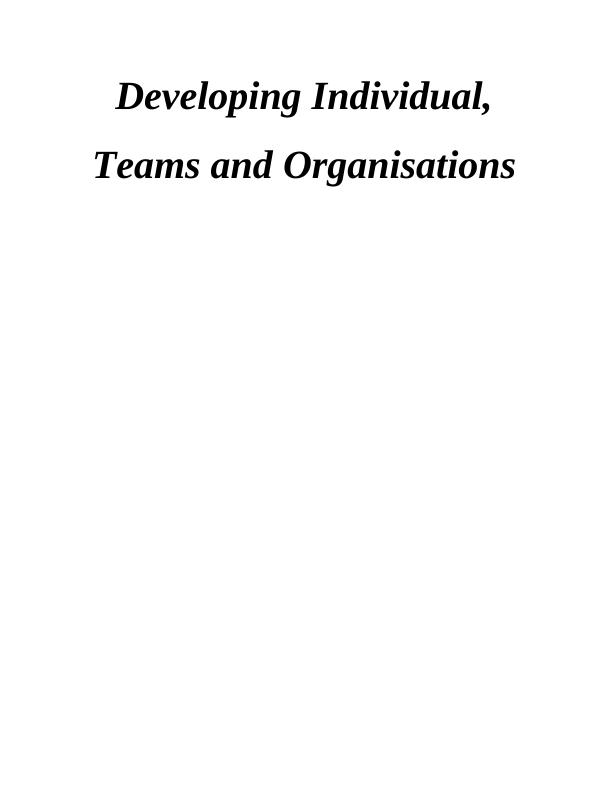 Developing Individual, Teams and Organisations - Tesco Plc_1