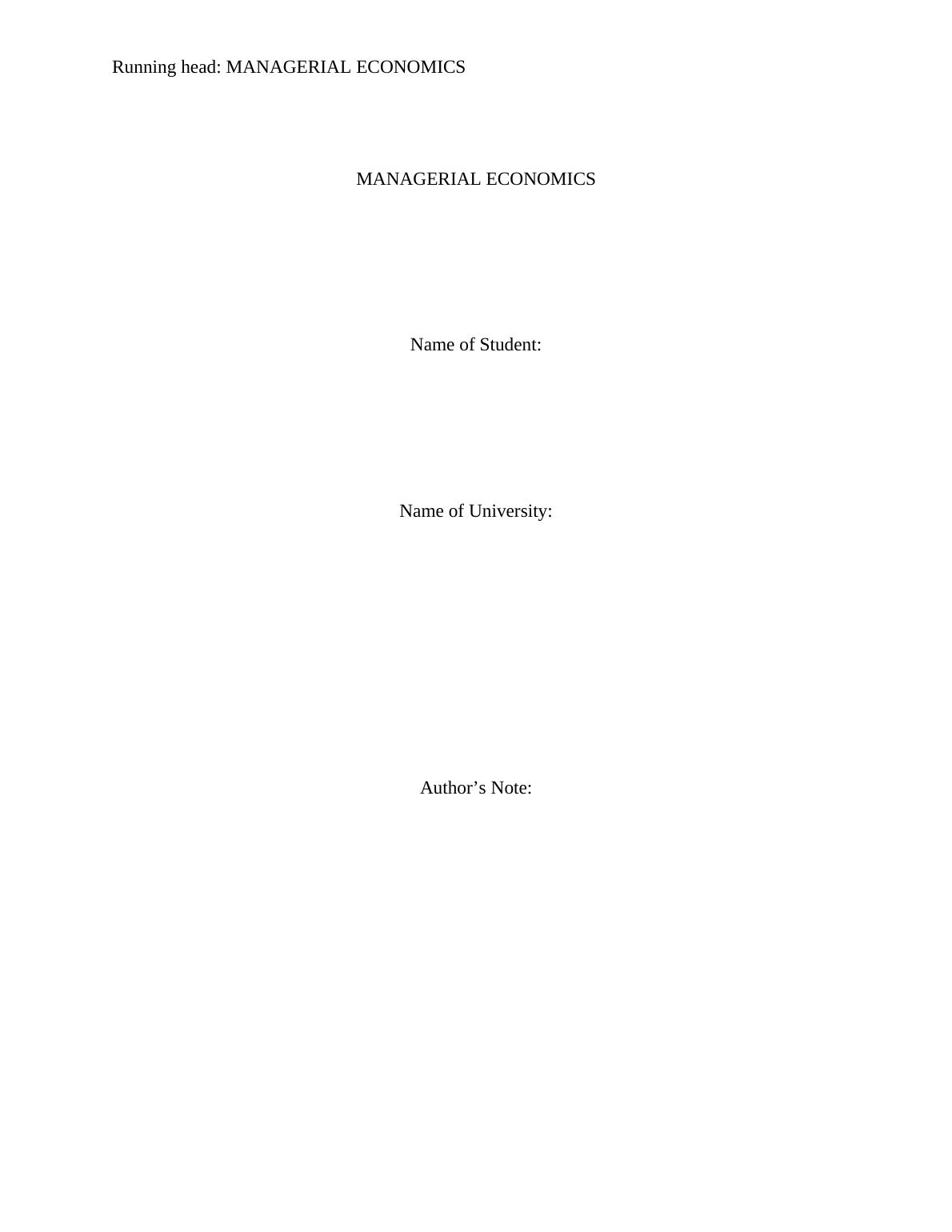 Managerial Economics - Vertical Integration_1