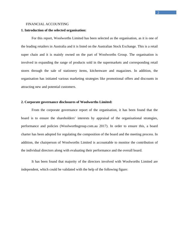 ACCT 207 Report on Financial Accounting- Woolworths Limited_3