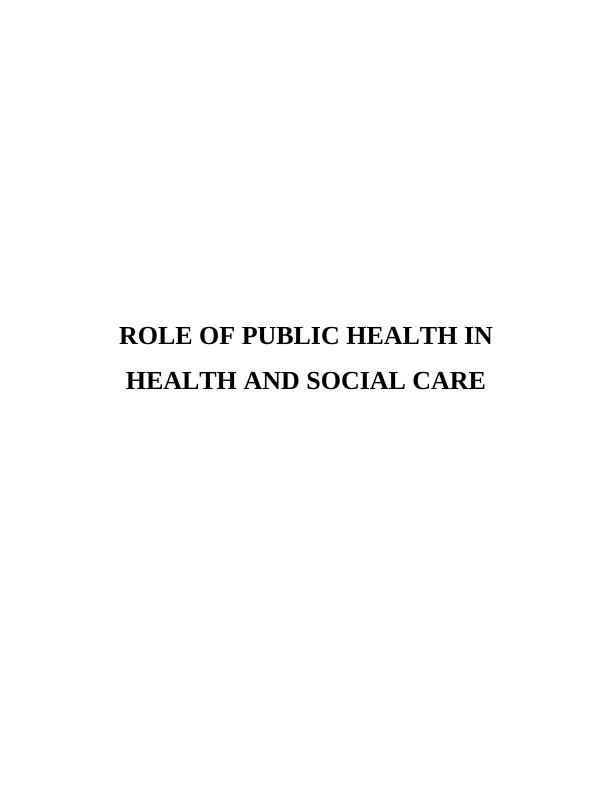 Role of Public Health in Health and Social Care_1