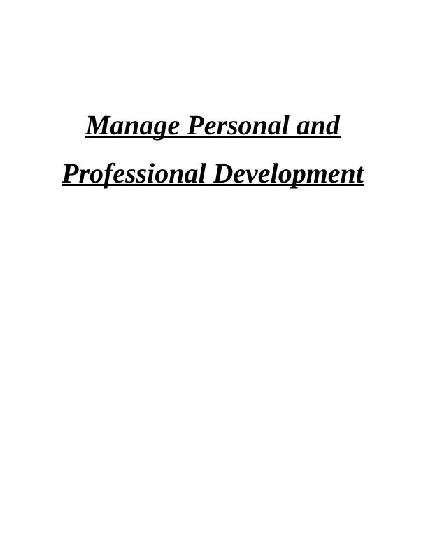 Manage Personal and Professional Development - NHS Company_1