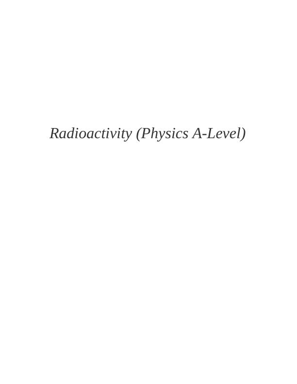 Assignment on Radioactivity_1