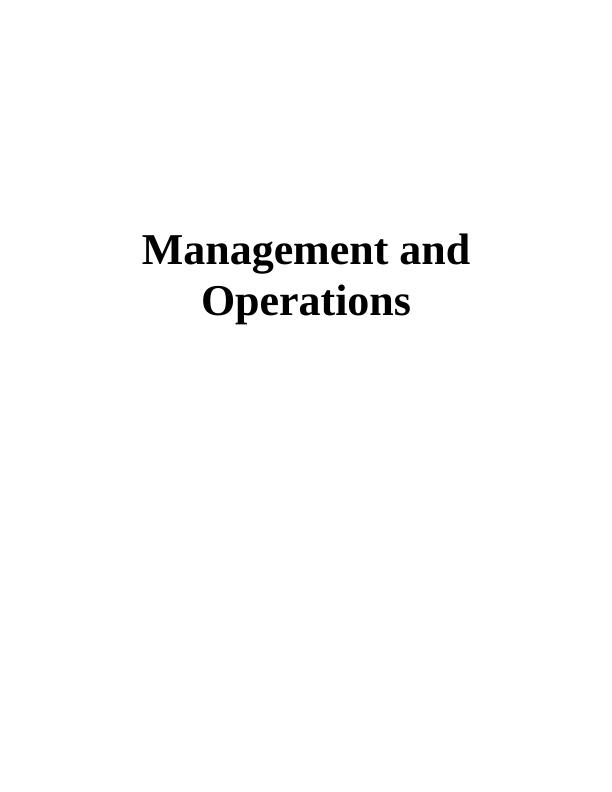 Management and Operations of Sainsbury_1
