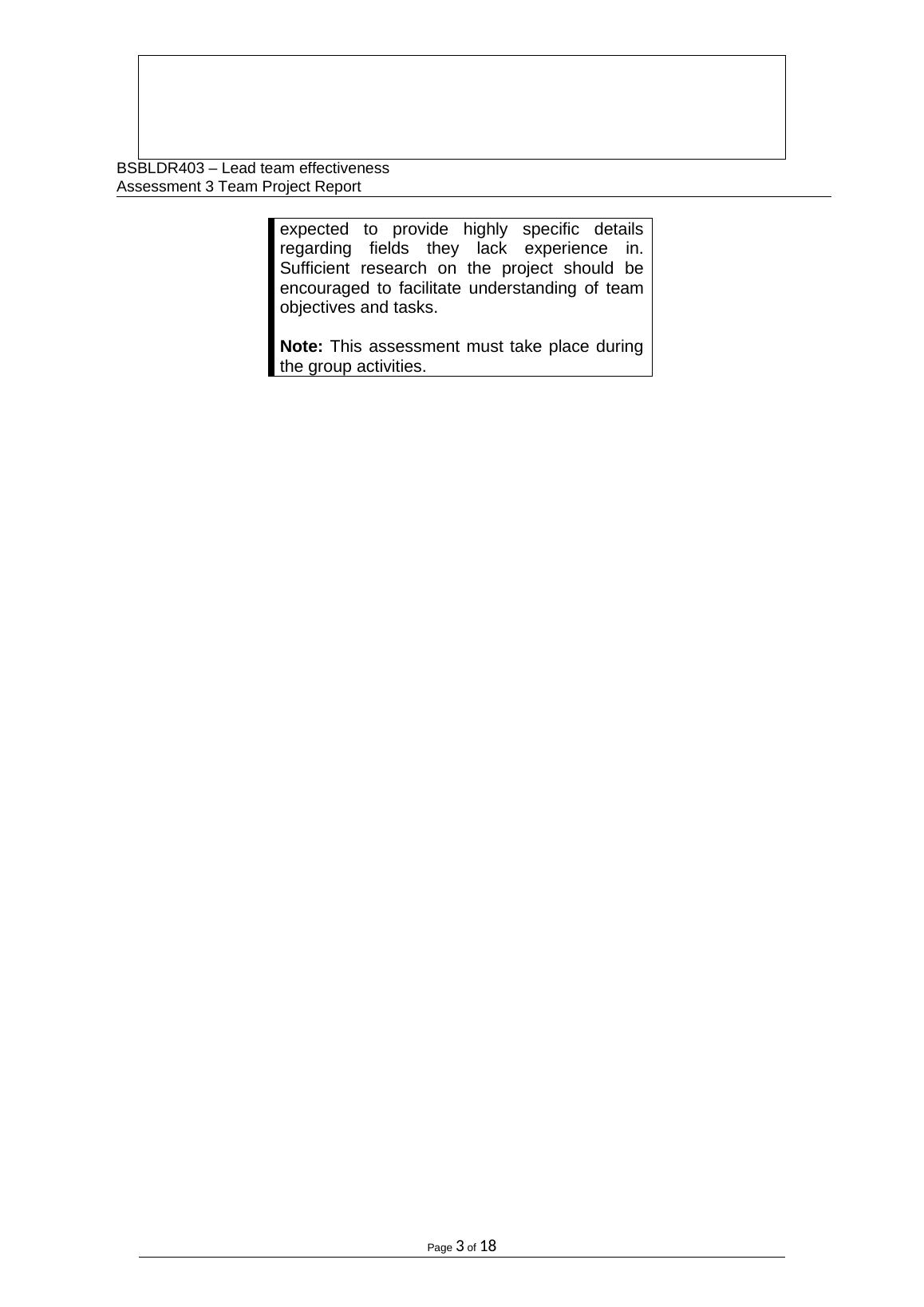 BSBLDR403 Lead Team Effectiveness