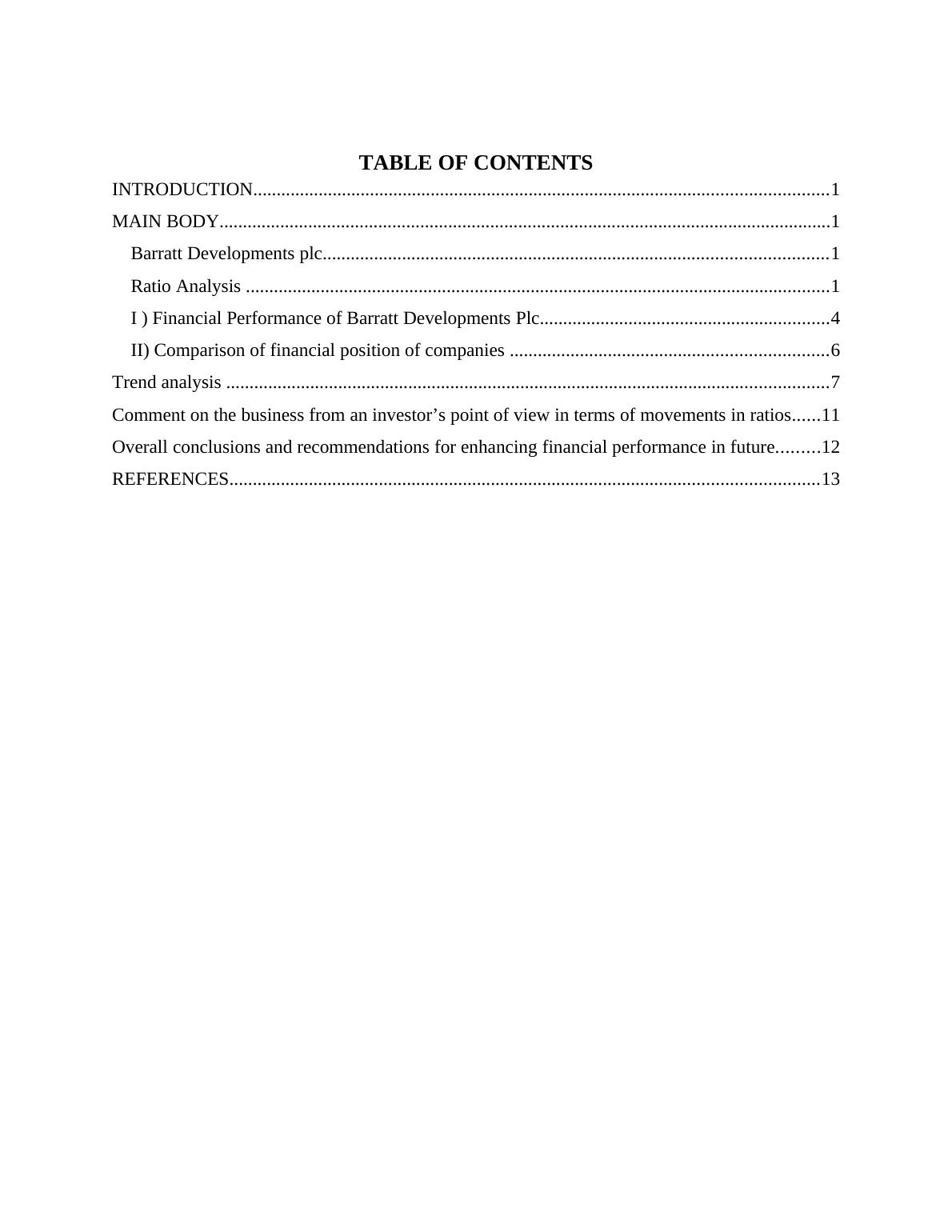 Financial Performance of Barratt Developments Plc | Desklib