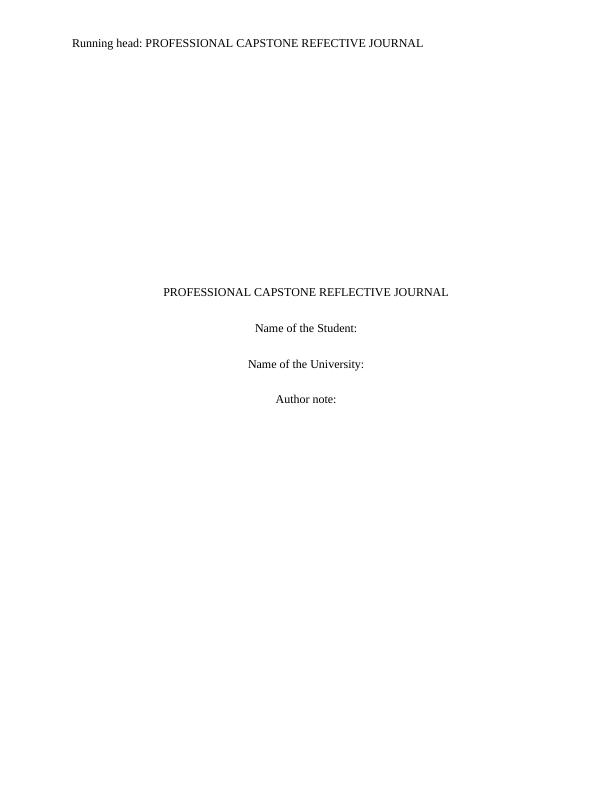 Professional Capstone Reflective Journal 2022_1