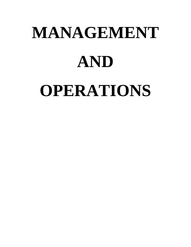 Operations Management at Marks & Spencer : Assignment_1