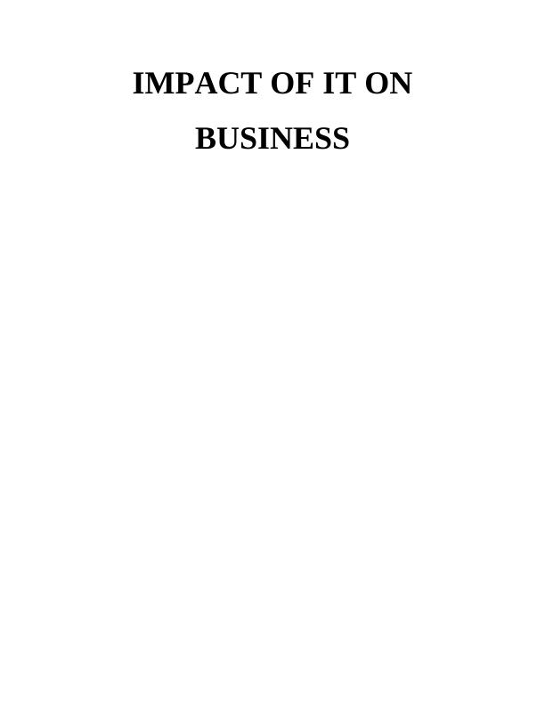 Impact of IT on Business Assignment (Doc)_1