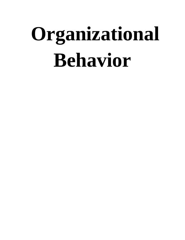 Organizational Behavior Assignment - A David & Co Ltd_1
