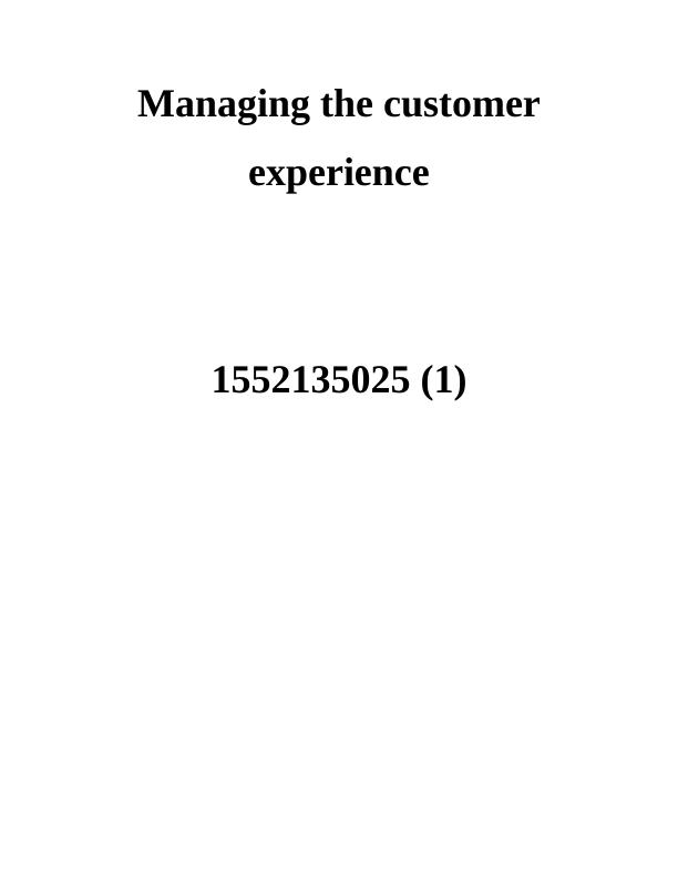 Assignment: Customer Experience Management_1