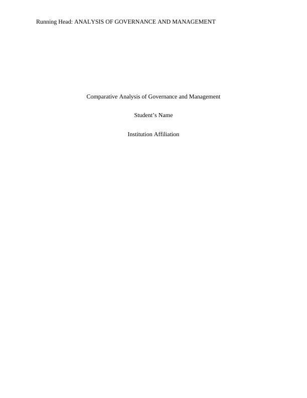 Comparative Analysis of Governance and Management_1