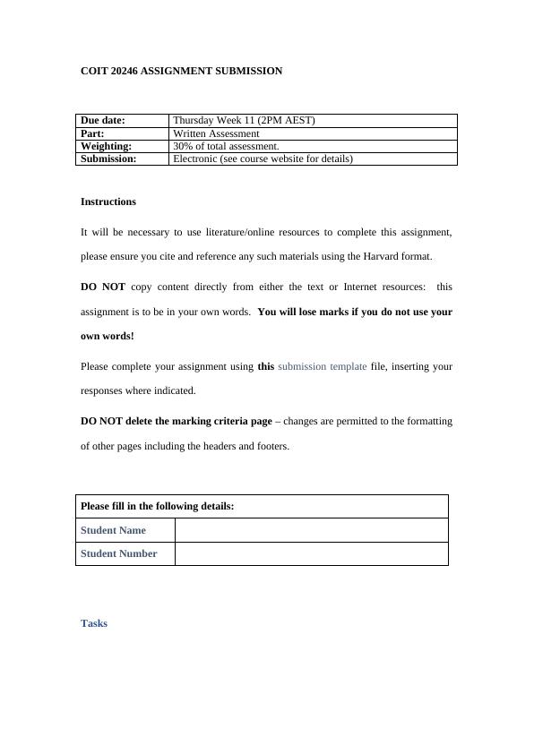 COIT20246 Assignment Submission Doc_1