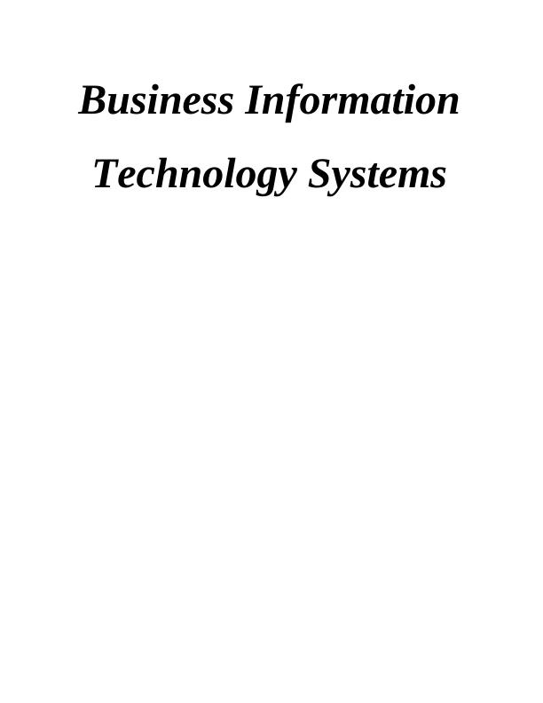 Project on Business Information Technology Systems_1