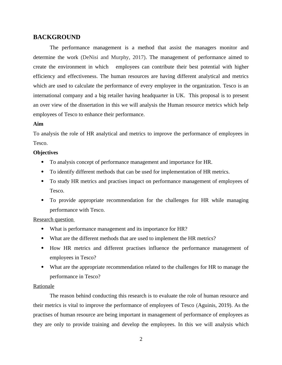 Role of HR Analytics and Metrics in Improving Employee Performance at Tesco