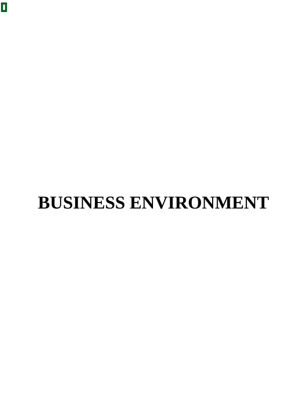 BUSINESS ENVIRONMENT INTRODUCTION 1 TASK 11_1