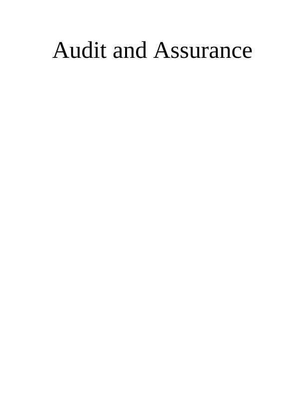 Audit and Assurance_1