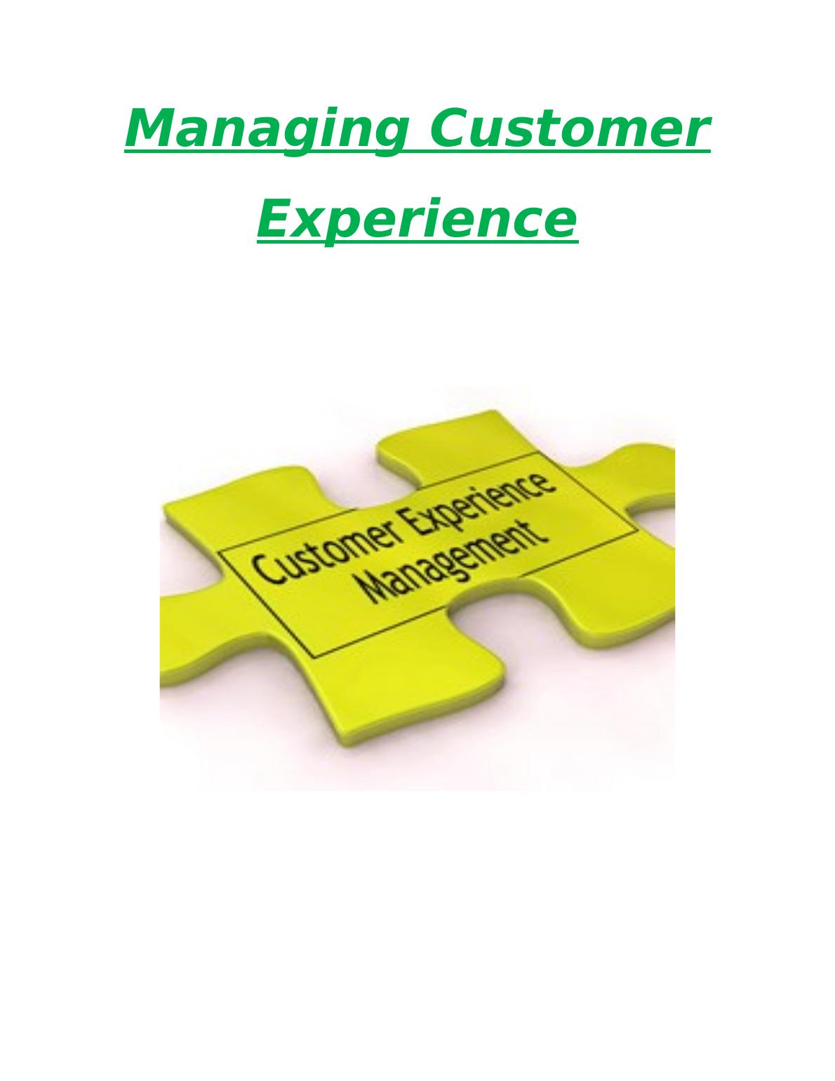 Managing Customer Experience in Travel and Tourism Management Coursework_1