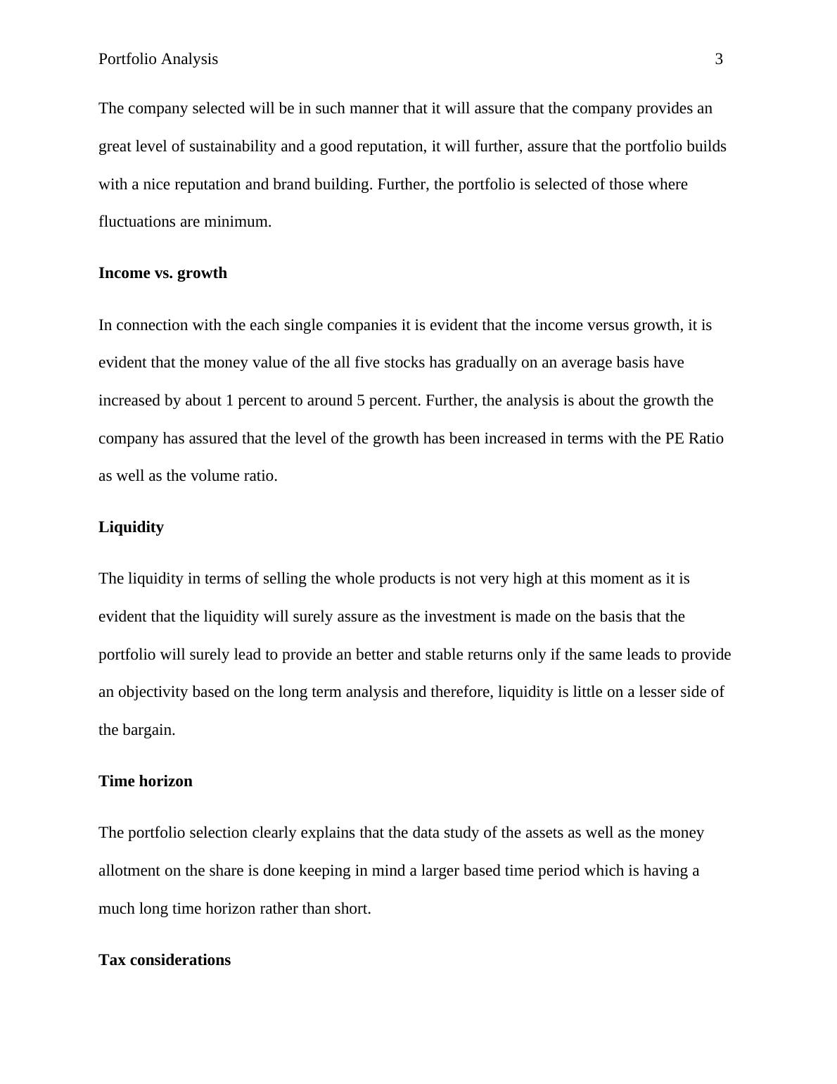 Investment Objectives And Constraints Portfolio Analysis