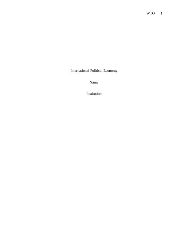 Report on International Political Economy_1