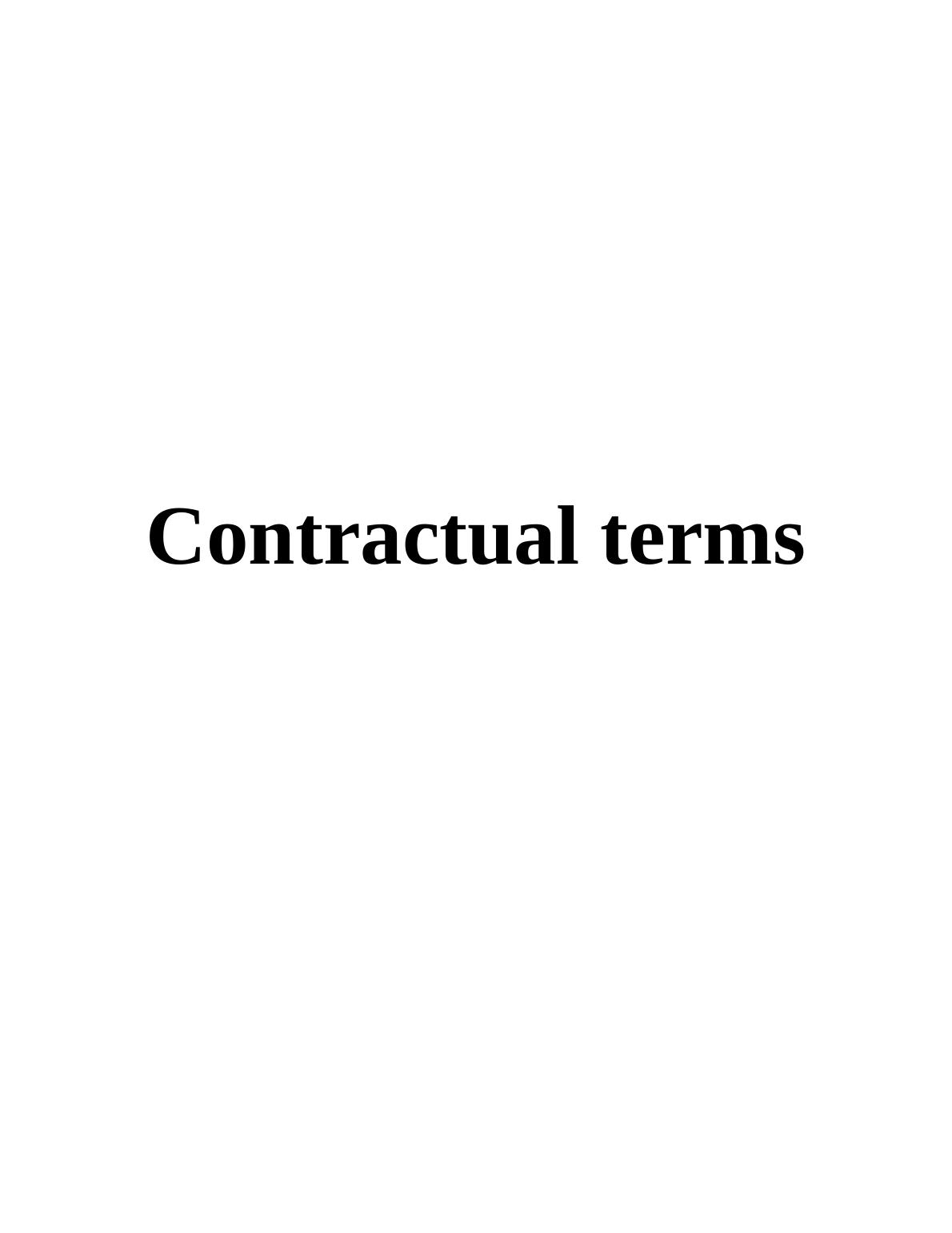 Contractual Terms and Breach of Contract : Report_1