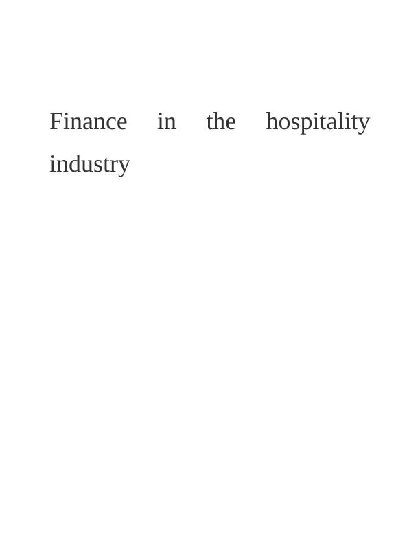Finance in the hospitality industry (Doc)_1