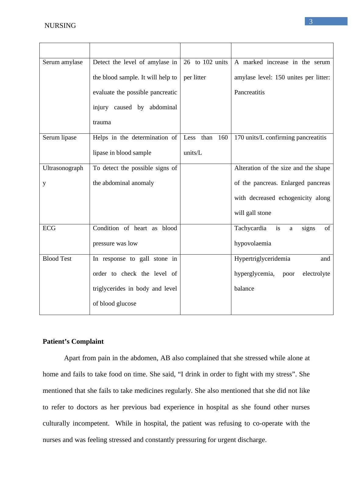 nursing case study on pancreatitis