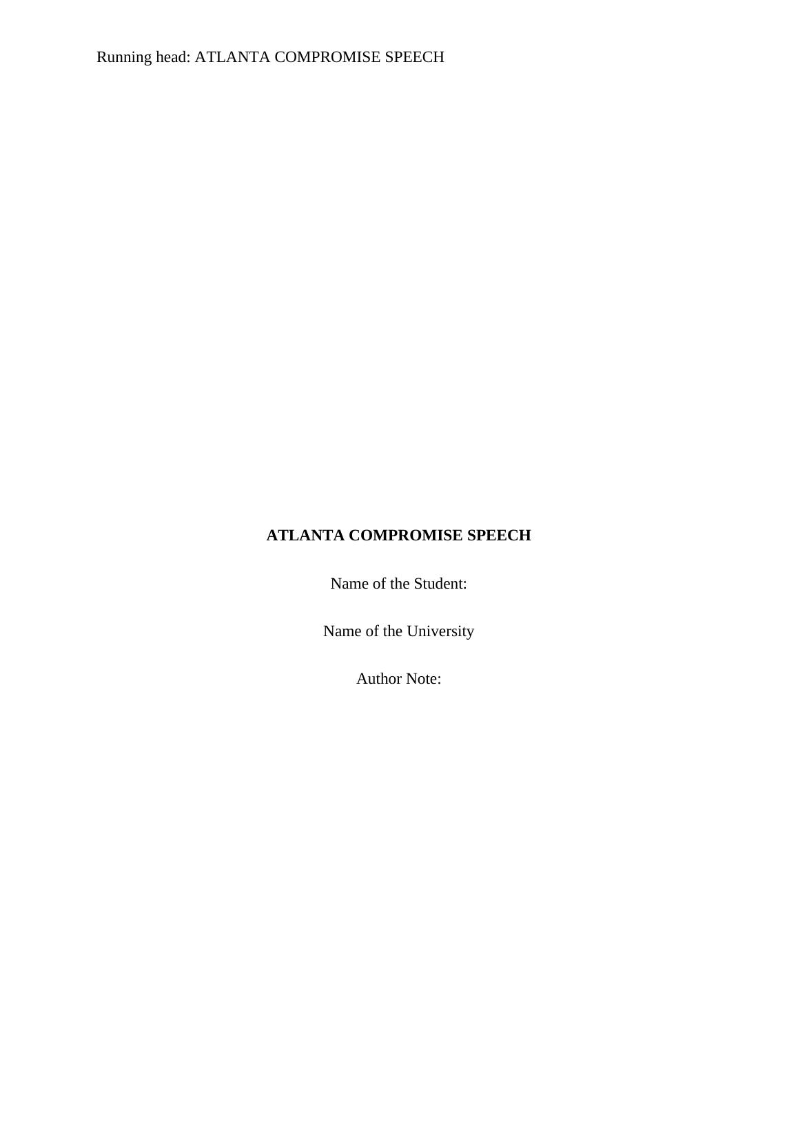 Atlanta Compromise Speech (Doc)