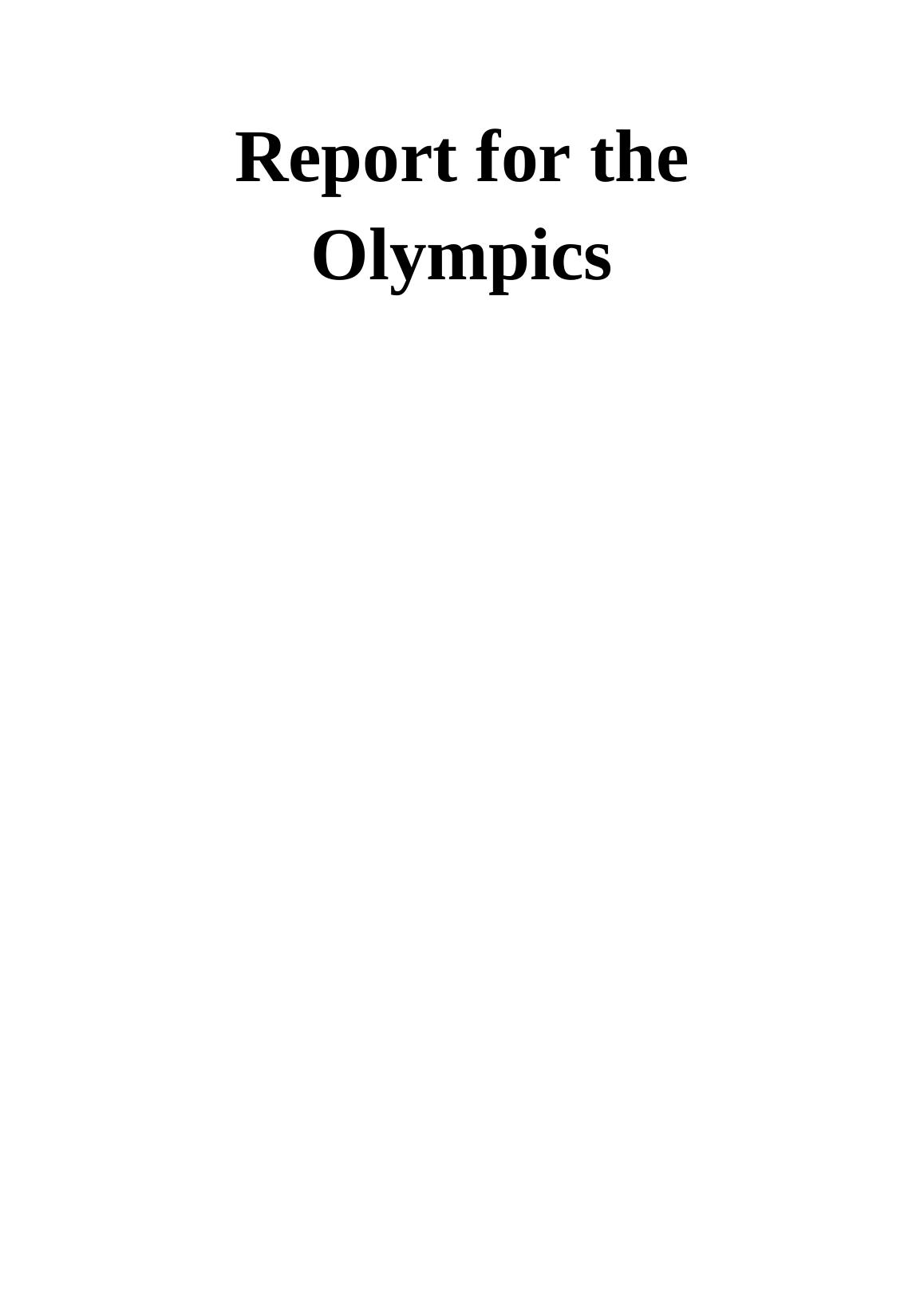 Report for the Olymphics_1
