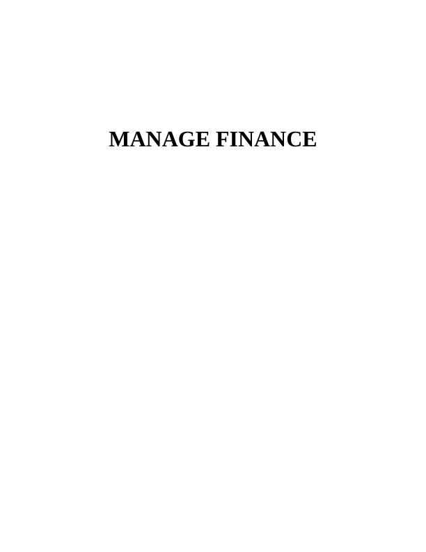 Manage Finance: Budgets, Sales & Profit Budget, Cash Budget, Debtor's Ageing Report_1