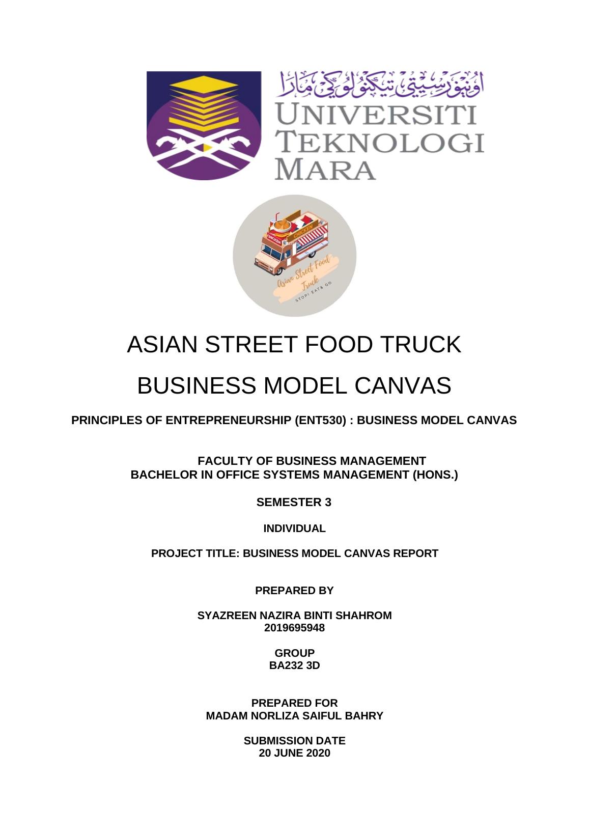 BUSINESS MODEL CANVAS OF ASIAN STREET FOOD TRUCK_1