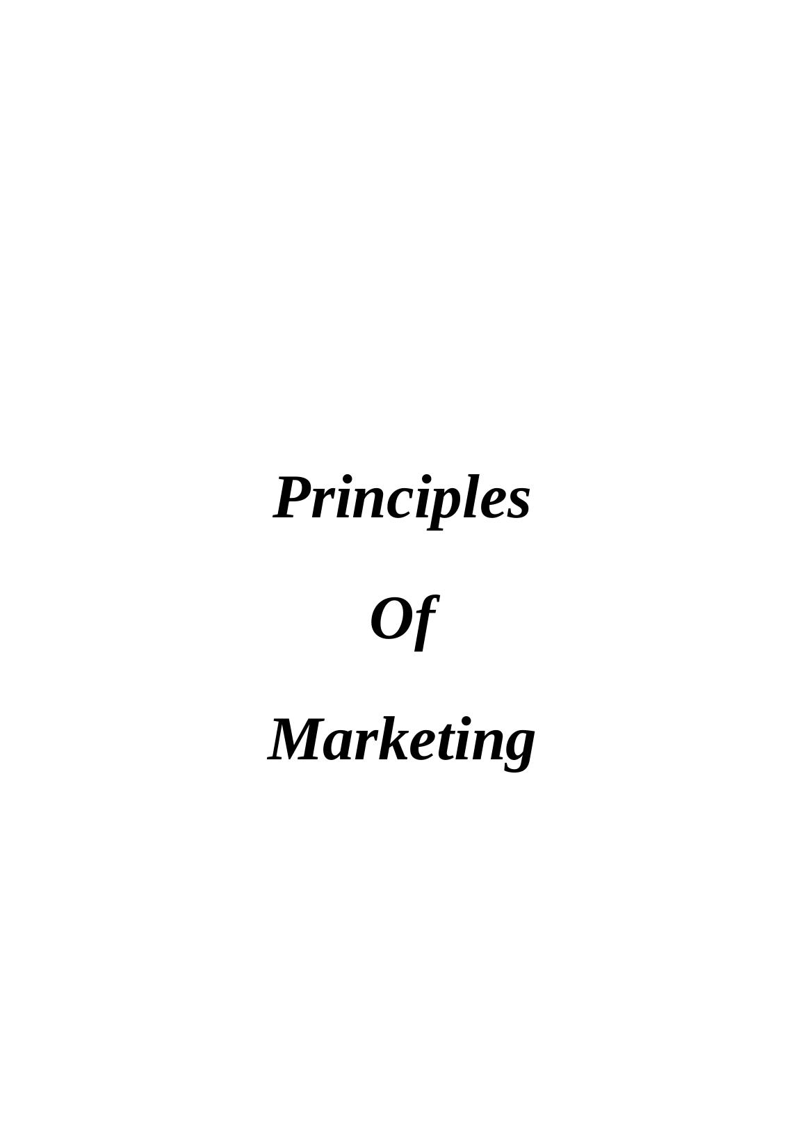 Principles of Marketing JD Sports Strategic Marketing Plan