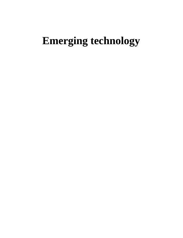 Emerging Technologies Essay_1