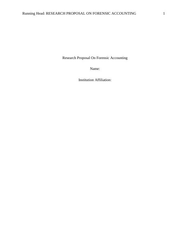 Research Proposal on Forensic Accounting_1