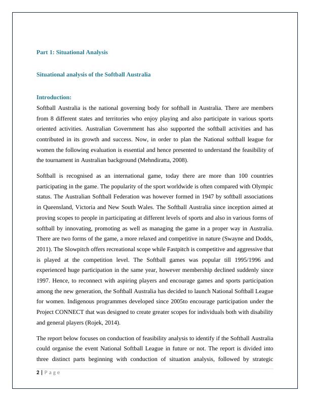Situational analysis of the Softball Australia_3